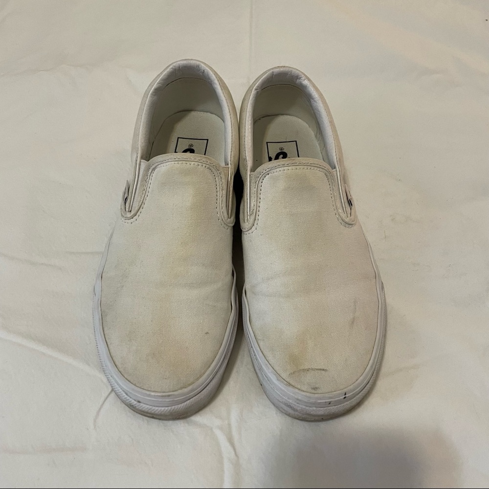 Vans white slip on vans size 7.5 womens - Picture 2 of 4